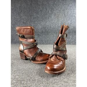 Freebird Boots Womens 7 Brown Leather Canyon Strap Buckle Western Steven